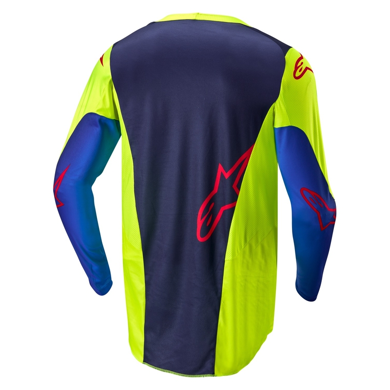 Maglia da motocross Alpinestars Racer Hoen giallo fluo-blu-rosso