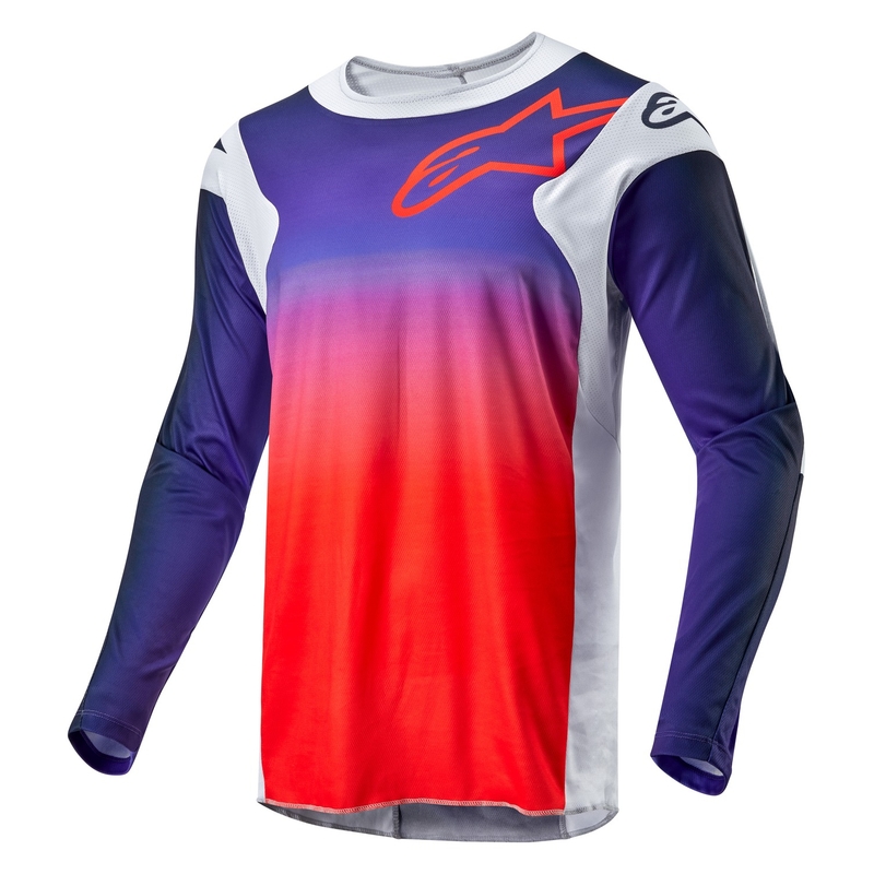 Maglia da motocross Alpinestars Racer Hoen grigio-blu-arancione
