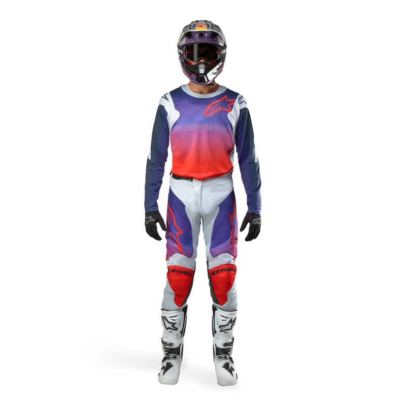 Maglia da motocross Alpinestars Racer Hoen grigio-blu-arancione