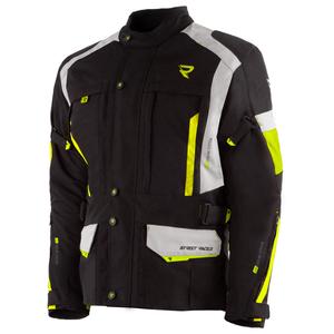 Giacca da moto Street Racer Hilax nero-grigio-giallo fluo
