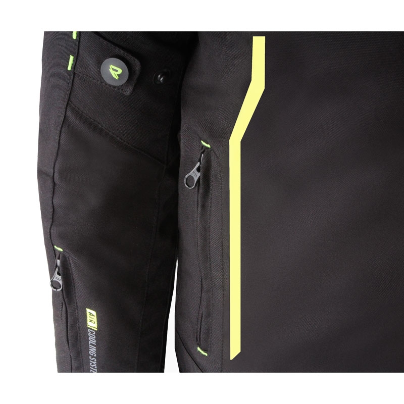 Giacca da moto Street Racer Flex nero-giallo fluo
