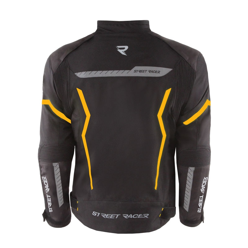 Giacca da moto Street Racer Flex Air nero-arancio