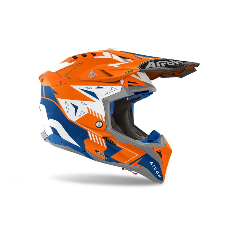 Casco da motocross Airoh Aviator 3 Spin arancione fluo opaco