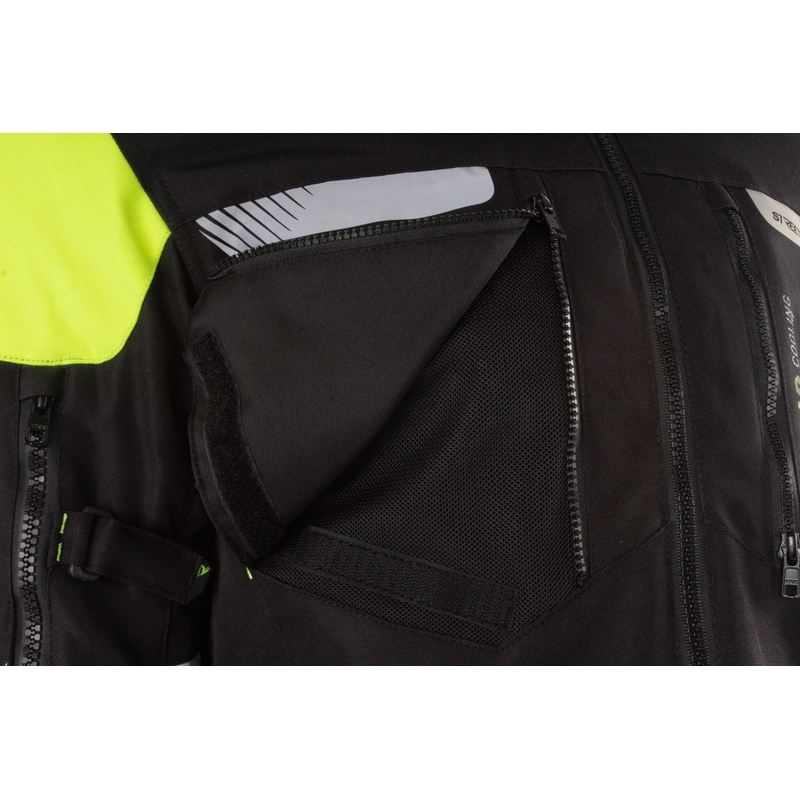 Giacca da motociclista Street Racer All Season Nero-Giallo Fluo