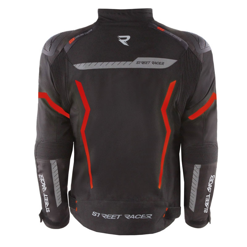 Giacca da moto Street Racer Flex EVO nero-rosso