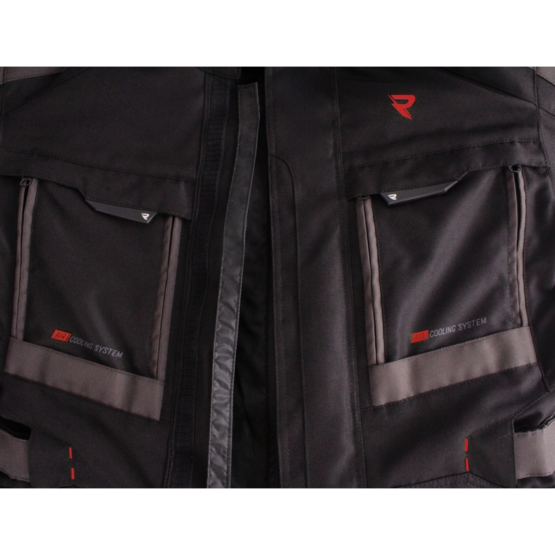 Giacca da moto Street Racer Rocket nero-grigio-rosso