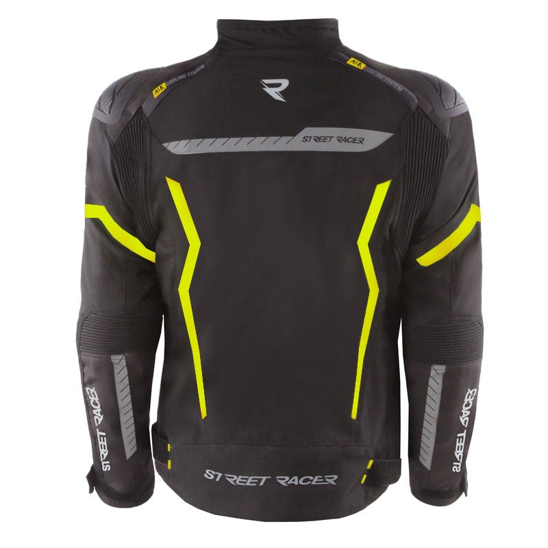 Giacca da moto Street Racer Flex EVO nero-giallo fluo