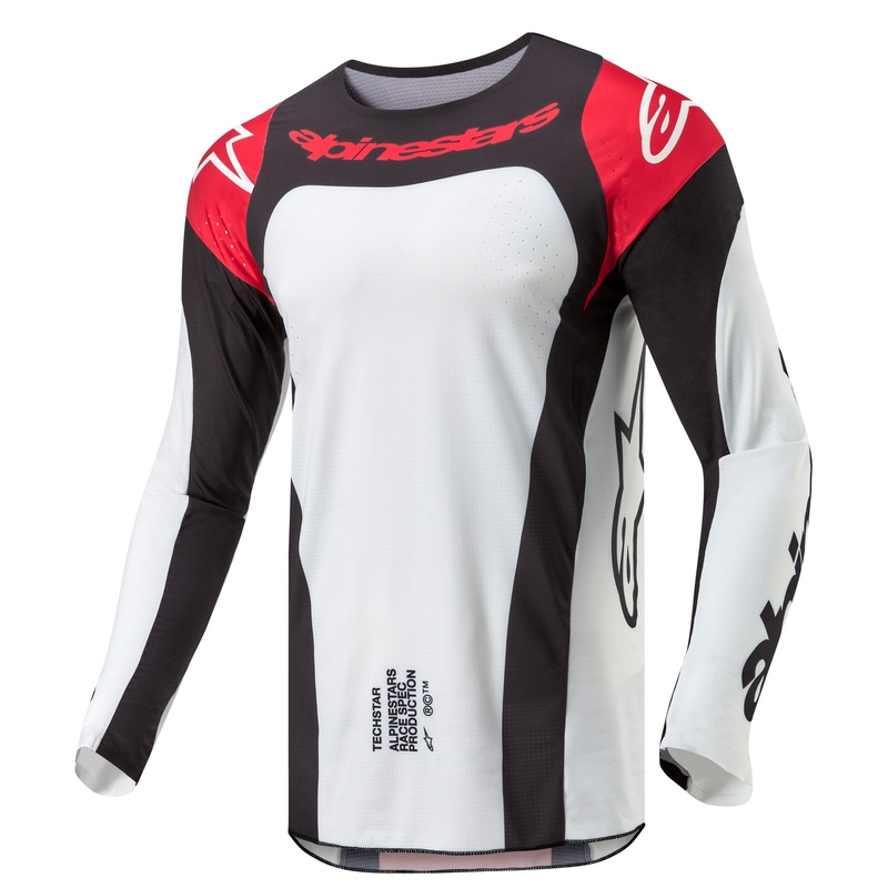 Maglia da motocross Alpinestars Techstar Ocuri rosso-bianco-nero