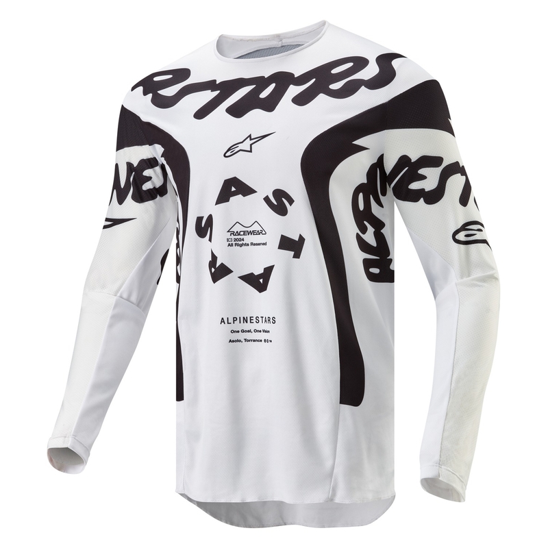 Maglia da motocross Alpinestars Racer Hana bianco-nera
