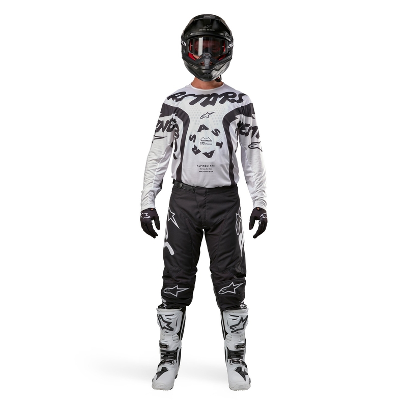 Maglia da motocross Alpinestars Racer Hana bianco-nera