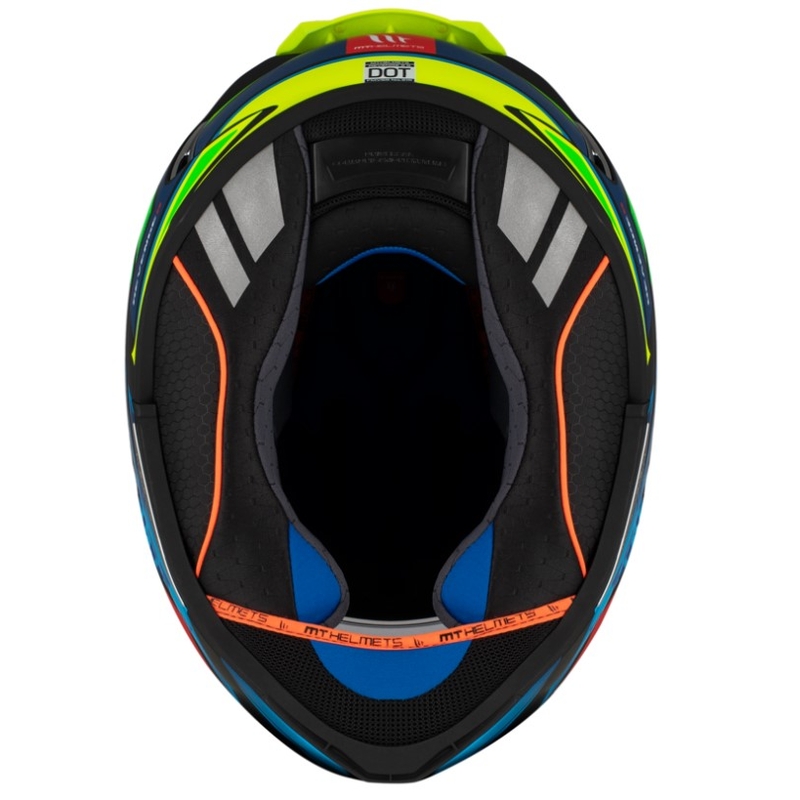 MT Revenge 2 S Moreira A7 casco moto integrale blu-verde