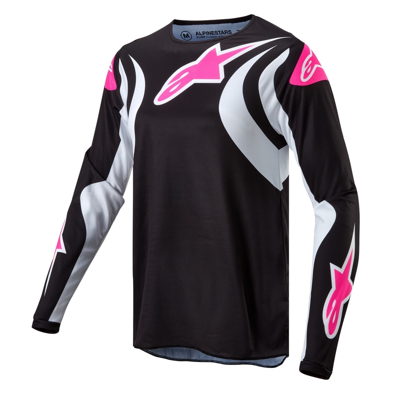 Maglia da motocross Alpinestars Stella Fluid 2024 Donna Nero e Bianco
