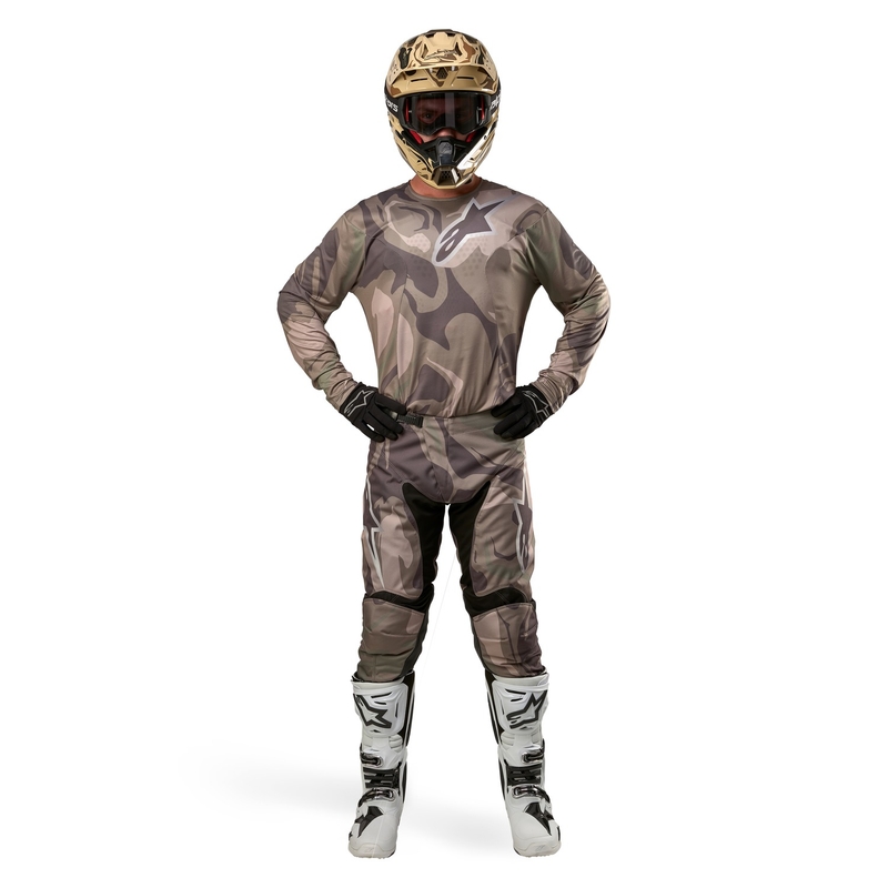 Pantaloni da motocross Alpinestars Racer Tactical verde mimetico-marrone