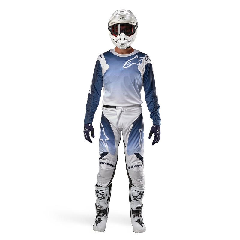 Pantaloni da motocross Alpinestars Racer Hoen bianco-blu