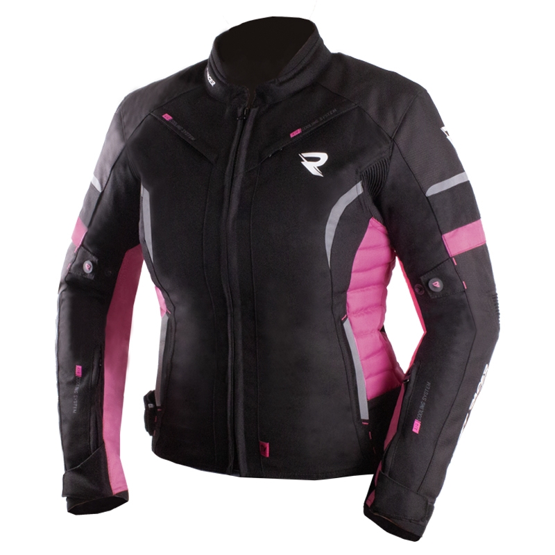 Giacca moto donna Street Racer Betty II nero e rosa