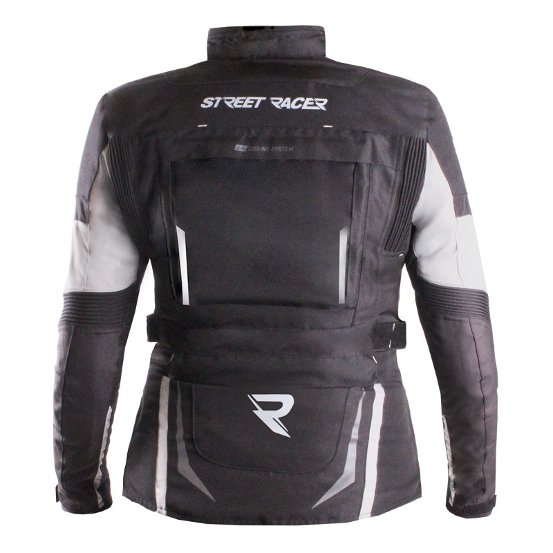 Giacca da moto da donna Street Racer Hilax nero-grigio