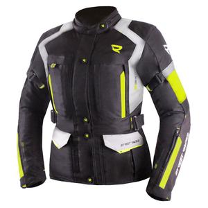 Giacca da moto Street Racer Hilax donna nero-grigio-giallo fluo