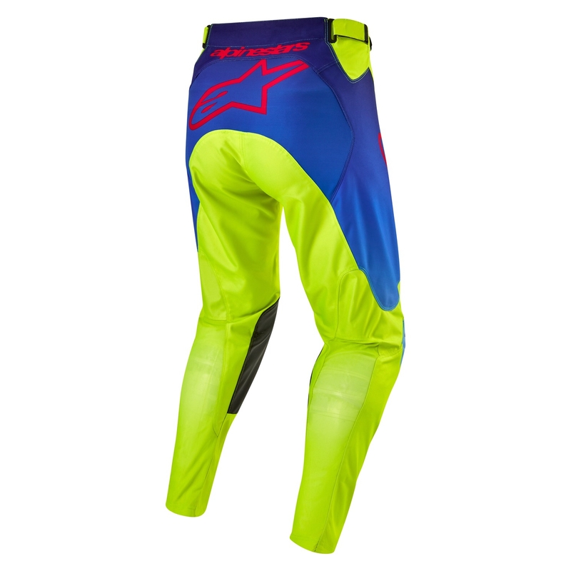 Pantaloni da motocross Alpinestars Racer Hoen giallo fluo-blu-rosso