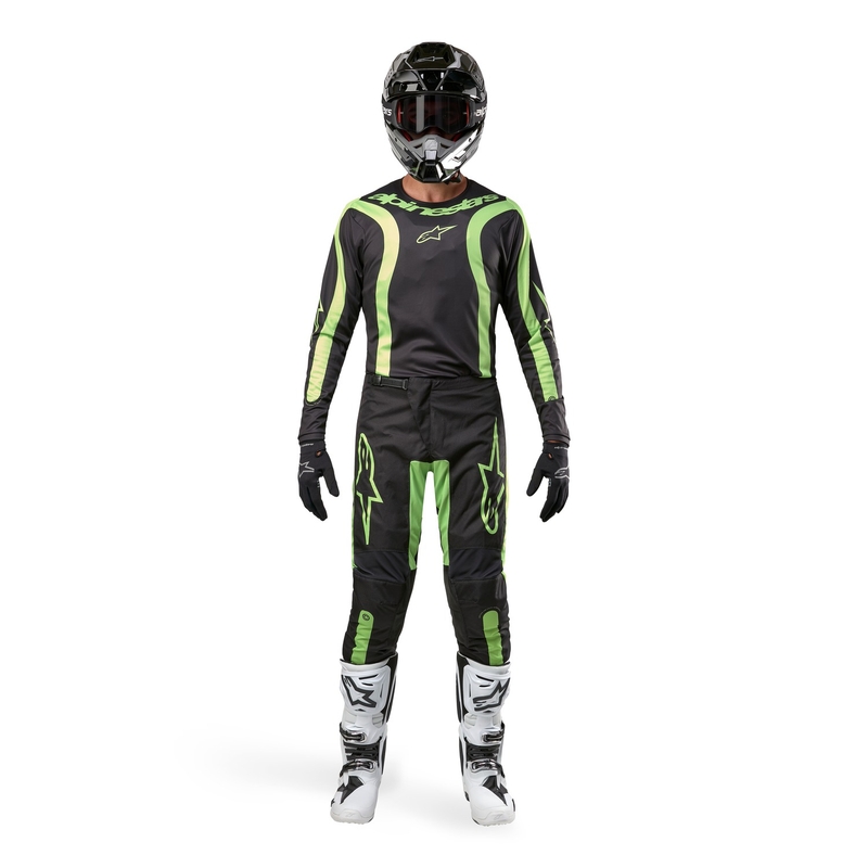 Pantaloni motocross Alpinestars Fluid Lurv nero-giallo fluo