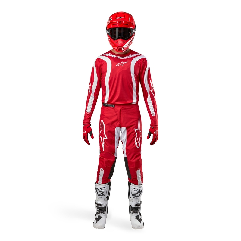 Pantaloni motocross Alpinestars Fluid Lurv 2024 rosso-bianco Saldi