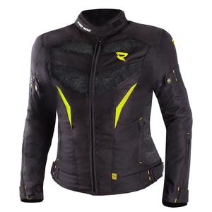 Giacca moto donna Street Racer Rose Nero-Giallo Fluo