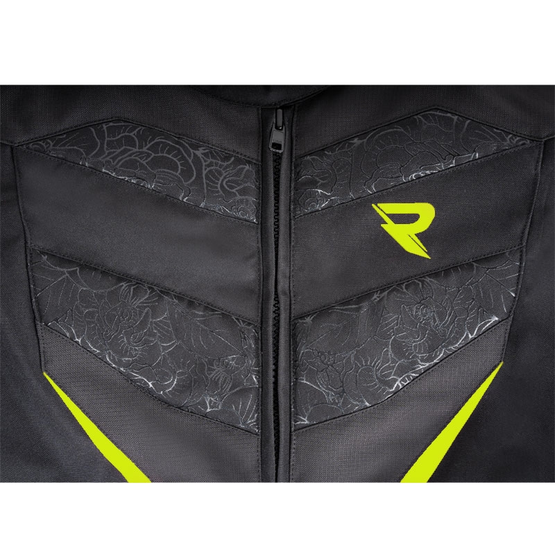Giacca moto donna Street Racer Rose Nero-Giallo Fluo