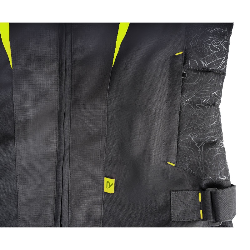Giacca moto donna Street Racer Rose Nero-Giallo Fluo