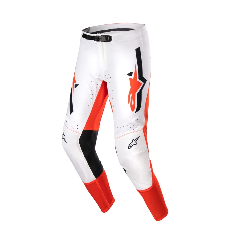 Pantaloni da motocross Alpinestars Supertech Ward bianco-arancio