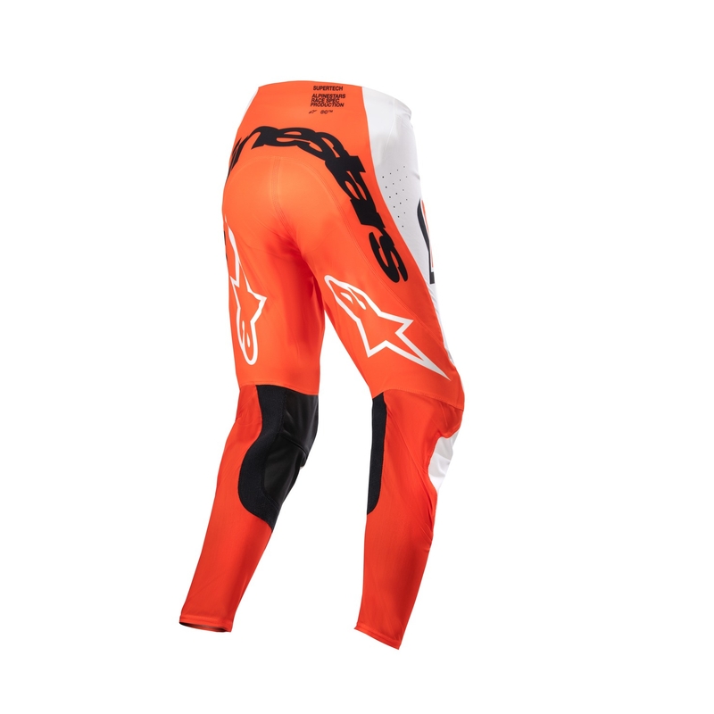 Pantaloni da motocross Alpinestars Supertech Ward bianco-arancio