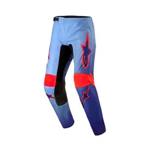 Pantaloni da motocross Alpinestars Fluid Lucent blu-azzurro-arancione