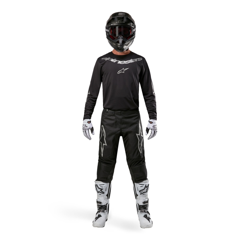 Pantaloni da motocross Alpinestars Fluid Graphite nero-argento