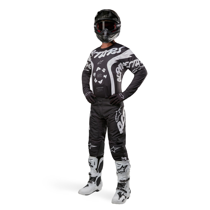 Pantaloni da motocross Alpinestars Racer Hana nero-bianco