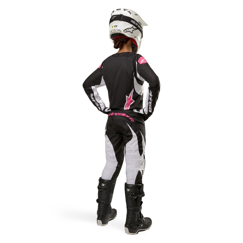Pantaloni da motocross da donna Alpinestars Stella Fluid neri-bianchi