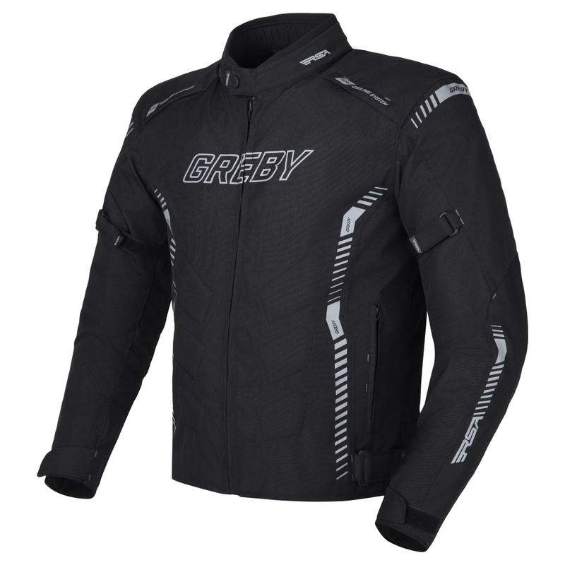 Giacca da moto RSA Greby 2 nero-grigio-bianco