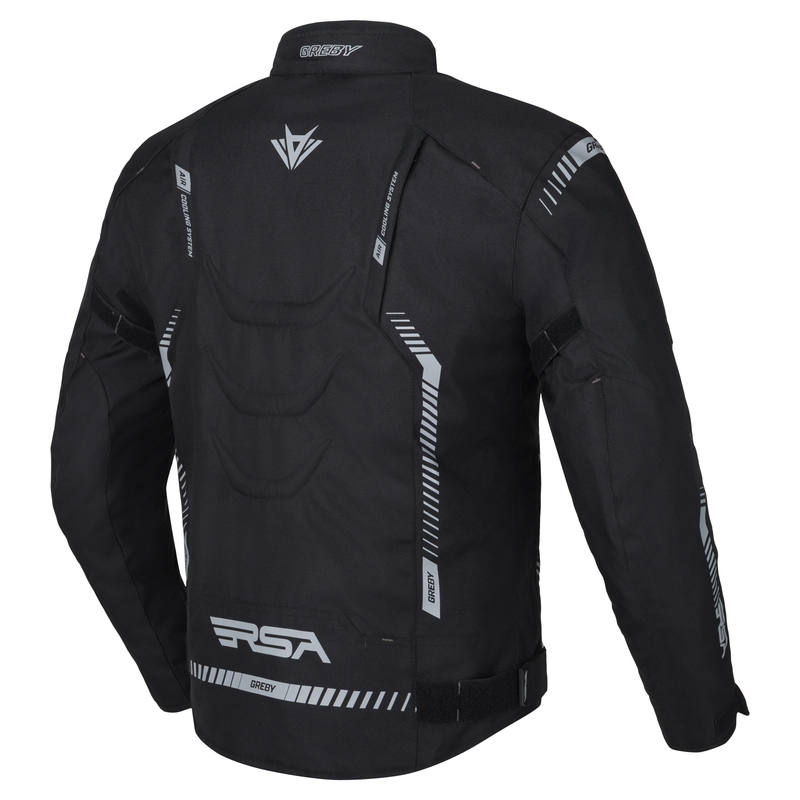 Giacca da moto RSA Greby 2 nero-grigio-bianco