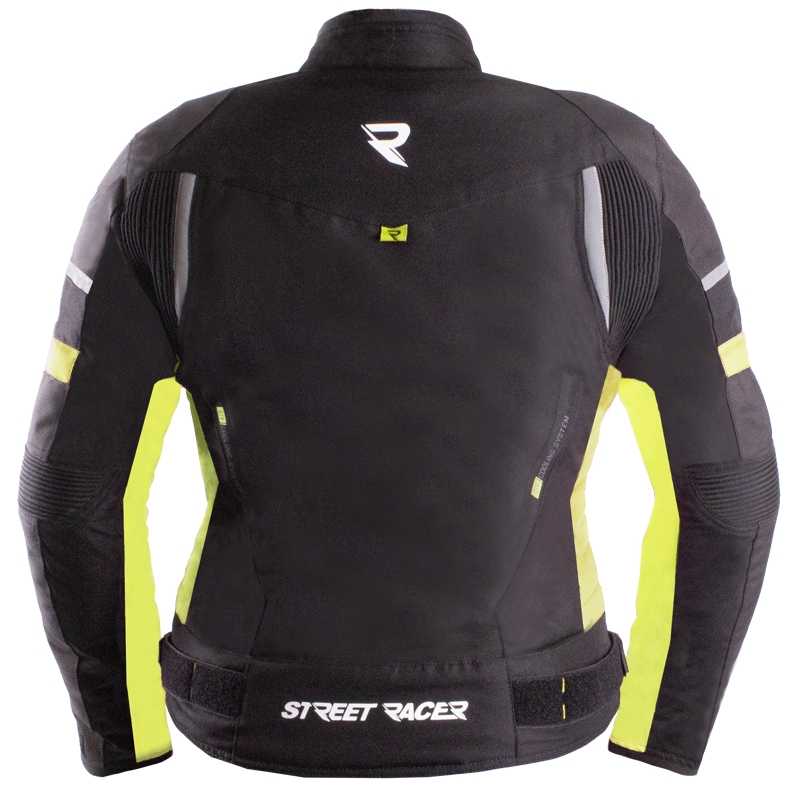 Giacca moto donna Street Racer Betty II nero-giallo fluo