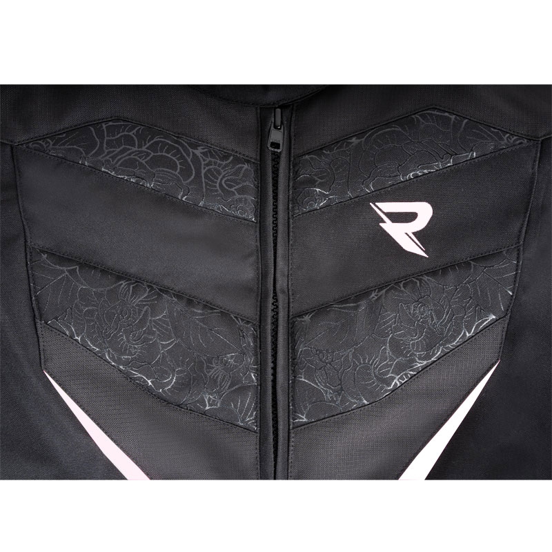 Giacca moto donna Street Racer Rose Nero e Bianco