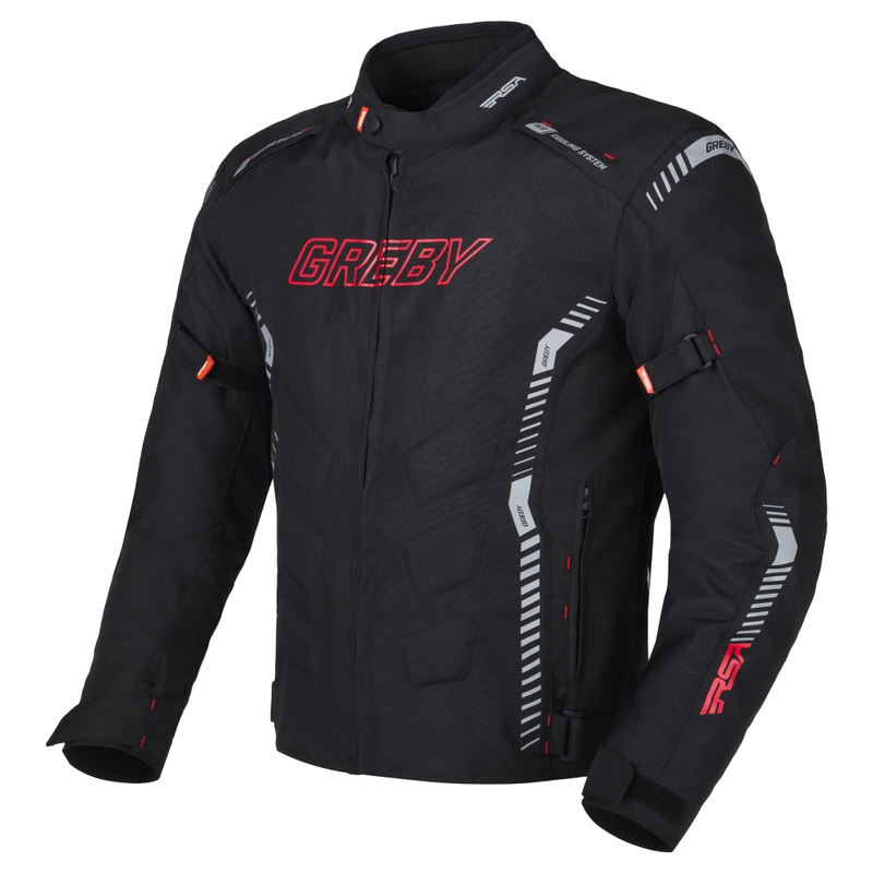 Giacca da moto RSA Greby 2 nero-grigio-rosso