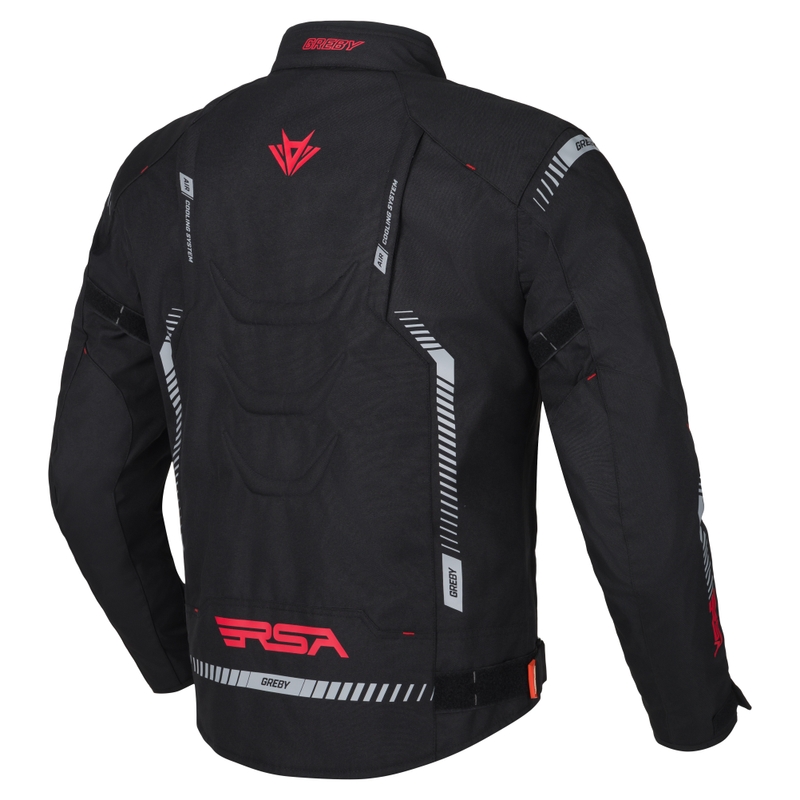 Giacca da moto RSA Greby 2 nero-grigio-rosso