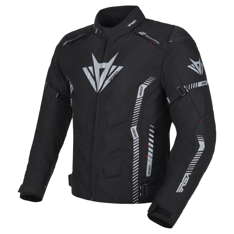 Giacca da moto RSA Rider nero-grigio-rosso