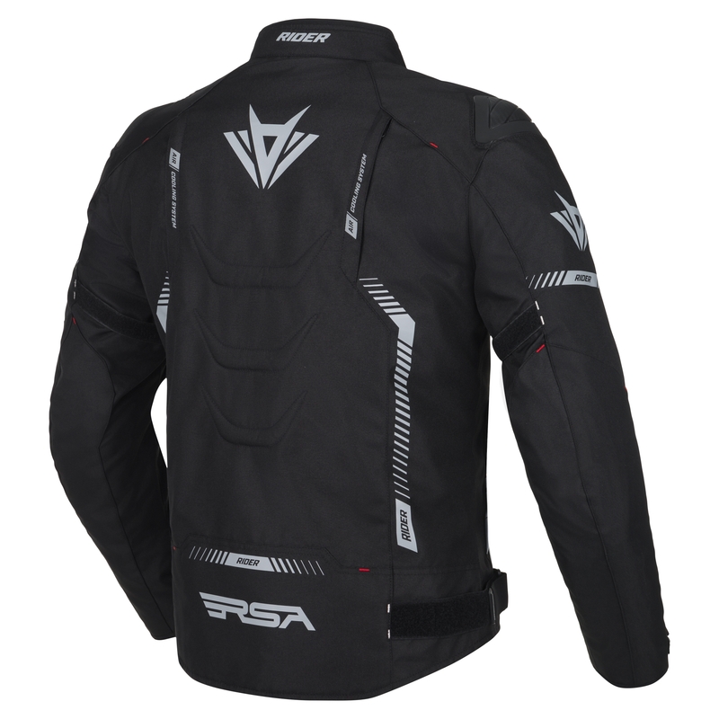 Giacca da moto RSA Rider nero-grigio-rosso