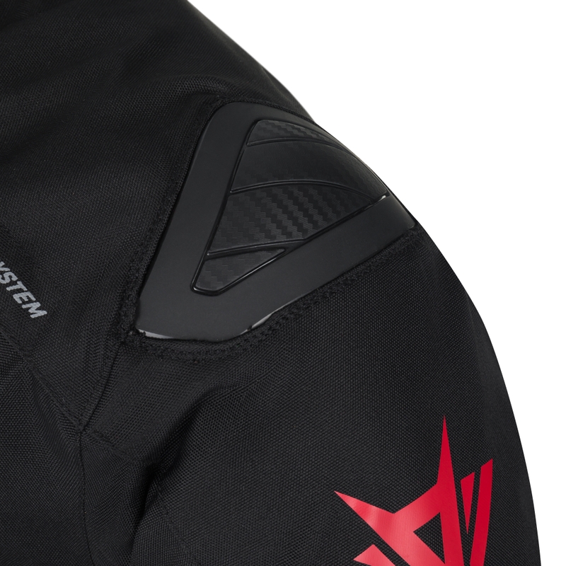 Giacca da moto RSA Rider nero-grigio-rosso