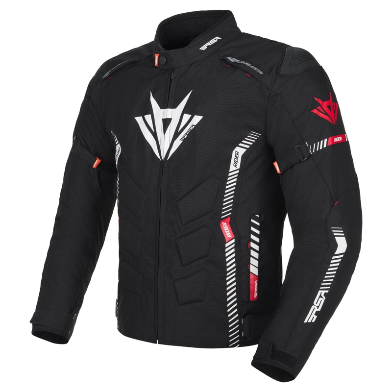 Giacca da moto RSA Rider nero-bianco-rosso