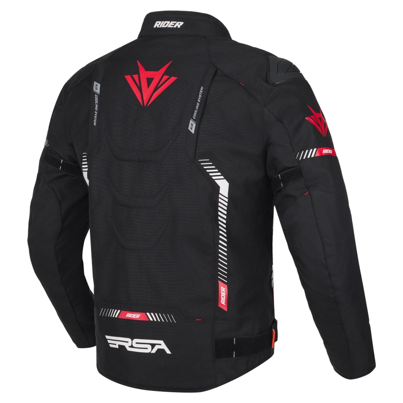 Giacca da moto RSA Rider nero-bianco-rosso