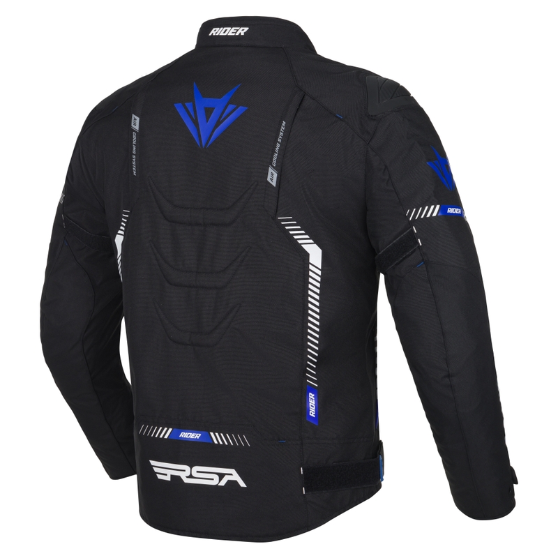 Giacca da moto RSA Rider nero-bianco-blu