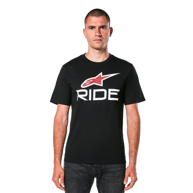 Maglietta Alpinestars Ride 4.0 CSF nero-bianco-rosso