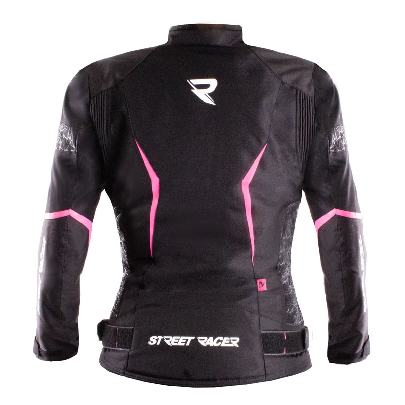 Giacca da moto Street Racer Rose Air nera e rosa da donna