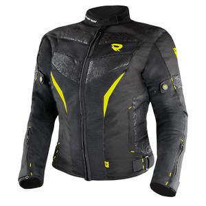 Giacca moto donna Street Racer Rose Air nero-giallo fluo