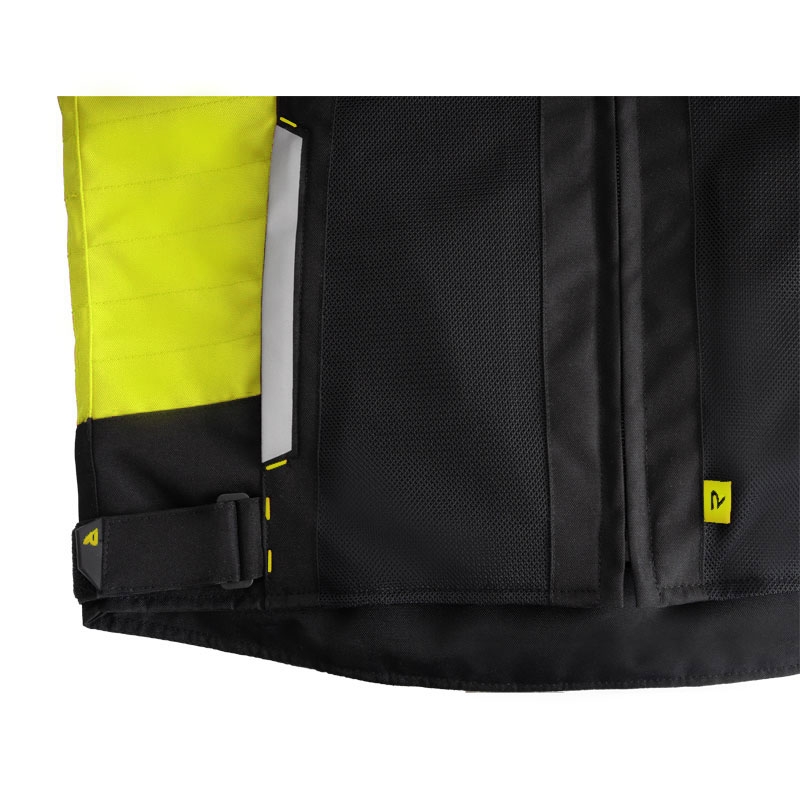 Giacca da moto Street Racer Evans Air nera-giallo fluo