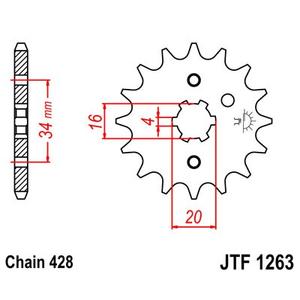 Řetězové kolečko JT 13 zubů, 428